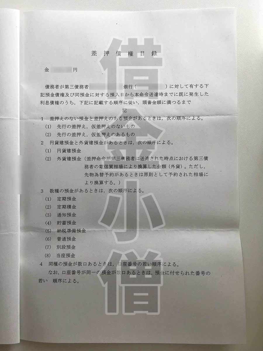 オリコ差押債権目録3