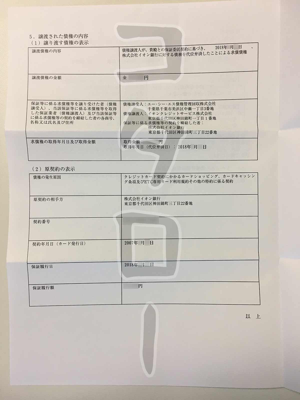 イオンクレジットサービス求償権譲渡の内容-min